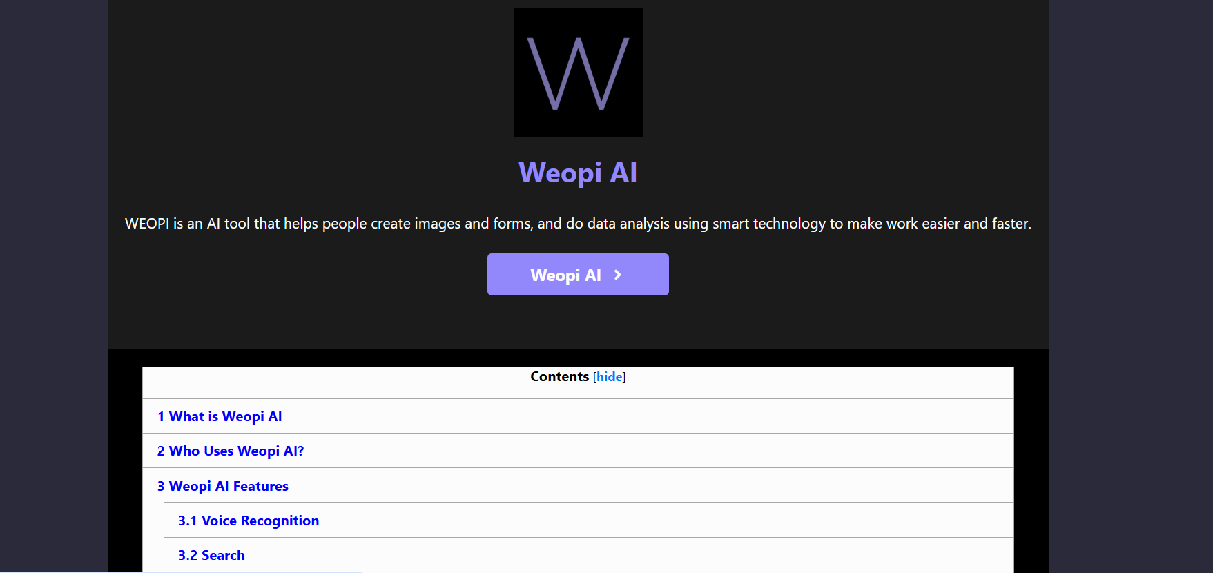 WEOPI AI-powered platform designed